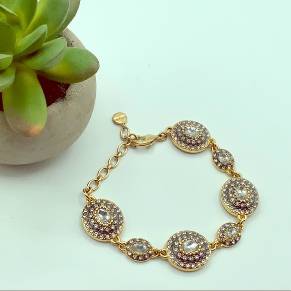 Stella & Dot Jewelry - Stella‎ & Dot Rhinestone Link Bracelet in Gold Tone
